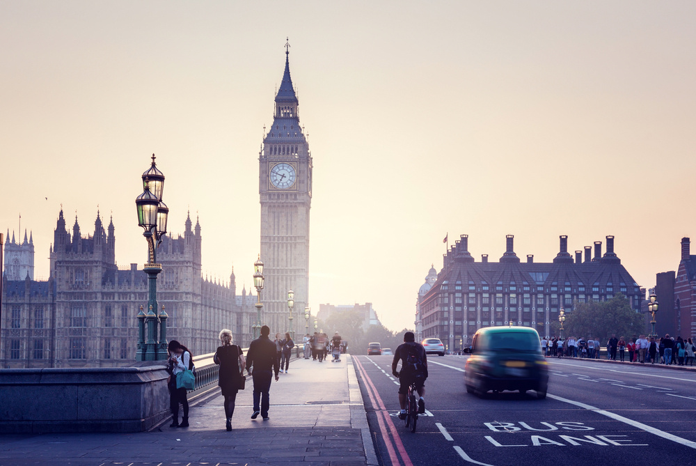 Westminster Bridge at sunset, London, UK-1